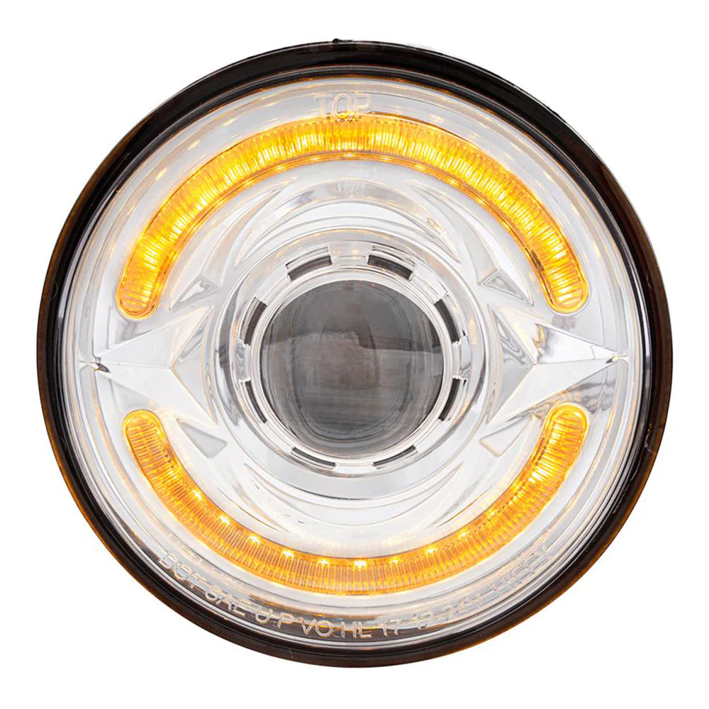 ULTRALIT LED 5-3/4" Round Headlight with 60 LED Dual Color Light Bar - Image 8