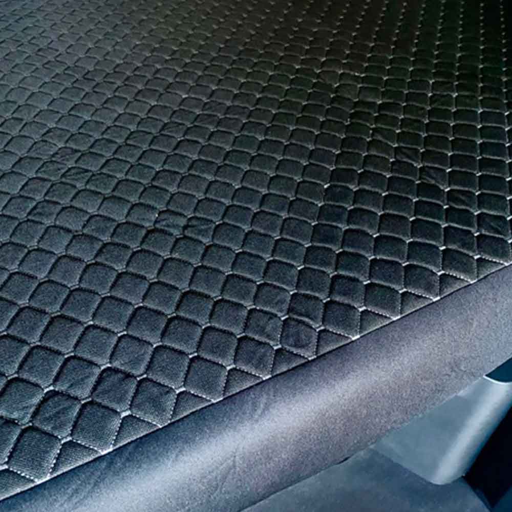 Universal Black Quilted Mattress Cover with Grey Diamond Stitching
