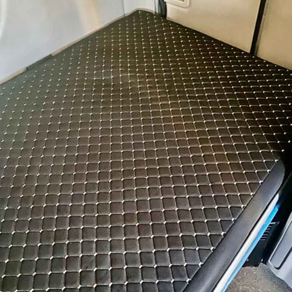 Universal Black Quilted Mattress Cover with Grey Diamond Stitching - Image 4