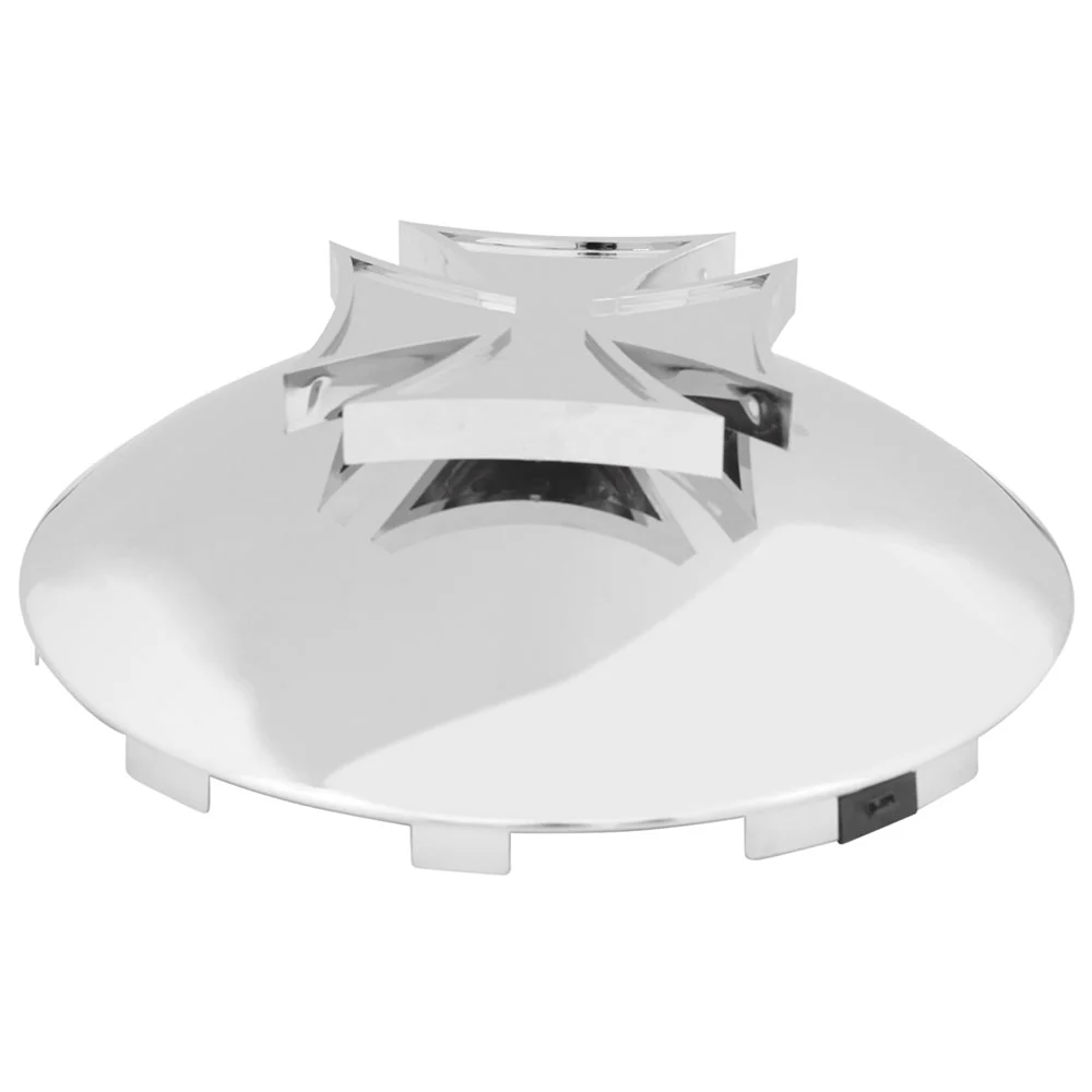 Universal Chrome Maltese Cross Front Hubcap - Image 2