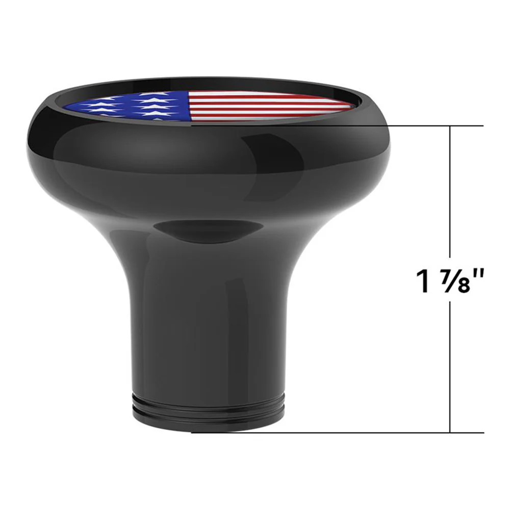 US Flag Sticker on a Black Gearshift Knob - 1/2"-13 Thread-On - Image 4