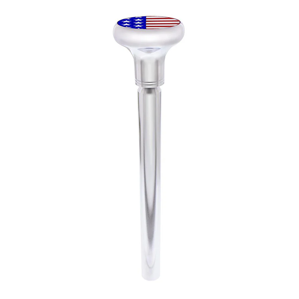 US Flag Sticker on Chrome Gearshift Knob - 1/2"-13 Thread-On - Image 4