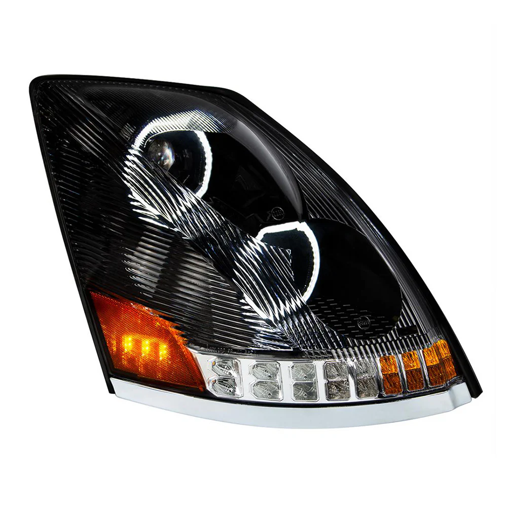 Volvo VN, VNL 2003-2017 Black Inner Housing 10 LED Headlights - Image 10