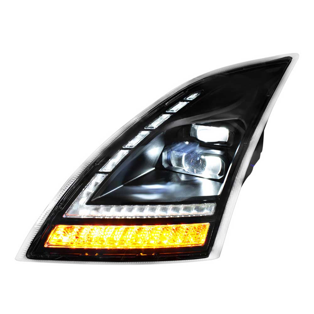 Volvo VNL 2018+ Black LED Headlight with Switchable Sequential Turn Signal - Image 14