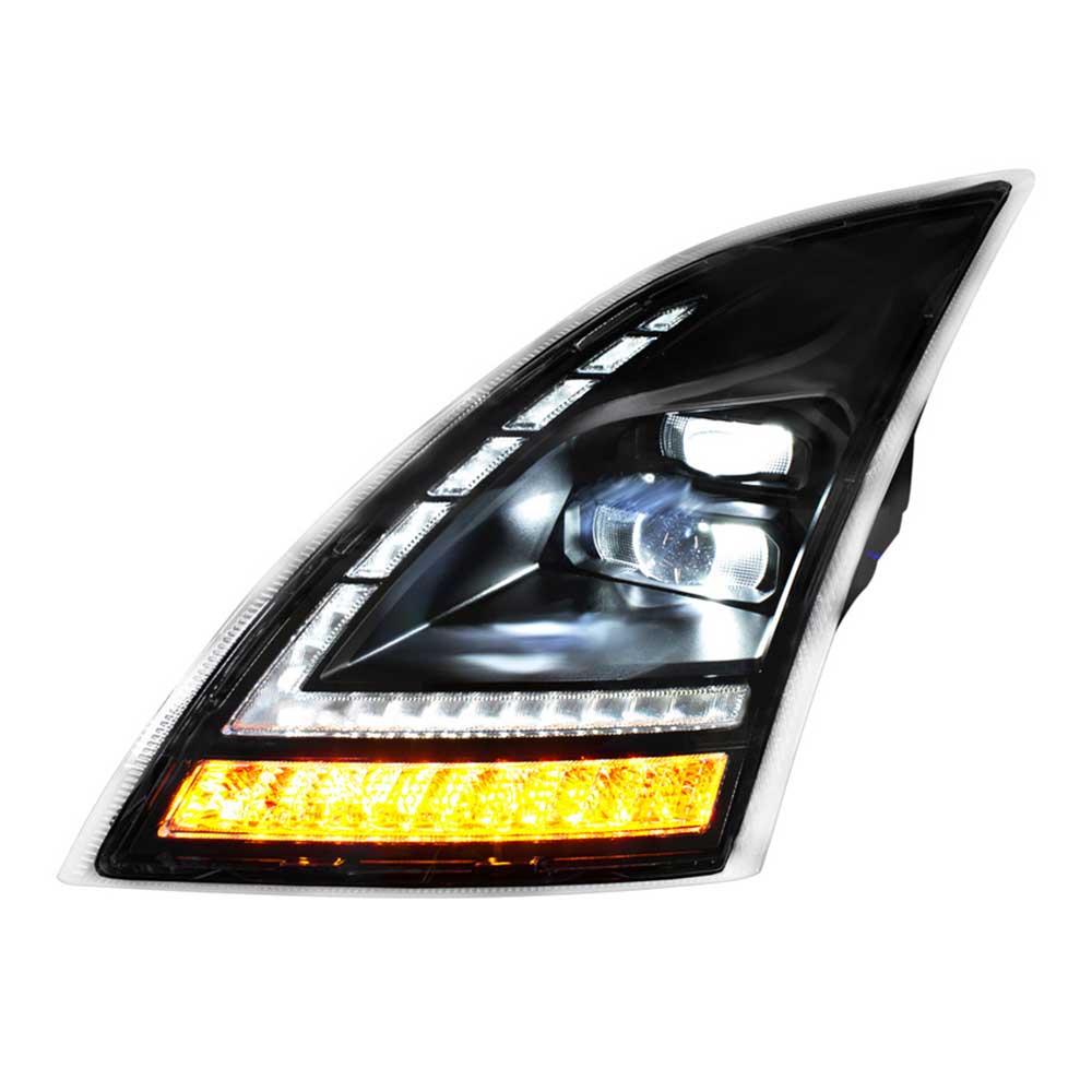 Volvo VNL 2018+ Blackout Full LED Headlight with LED Turn Signal