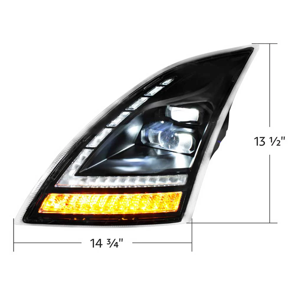 Volvo VNL 2018+ Blackout Full LED Headlight with LED Turn Signal - Image 3