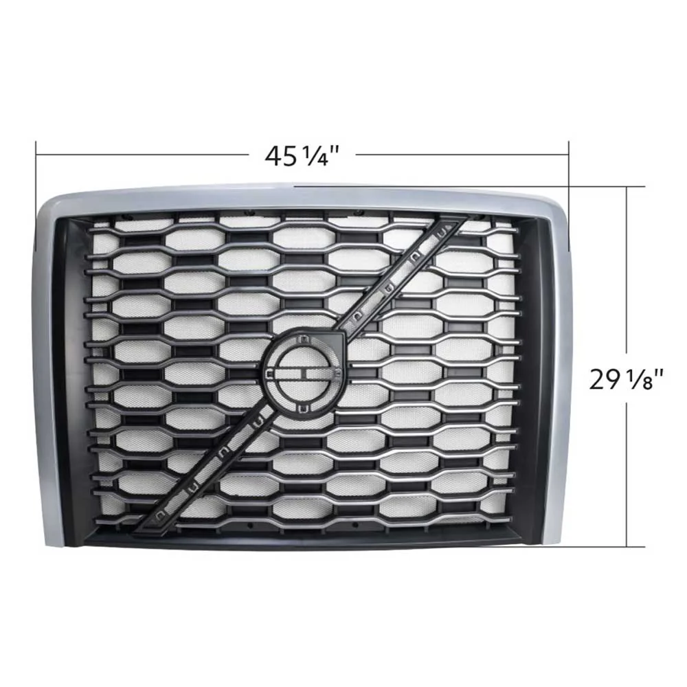 Volvo VNL 2018+ Silver Grille with Bug Screen - Image 2