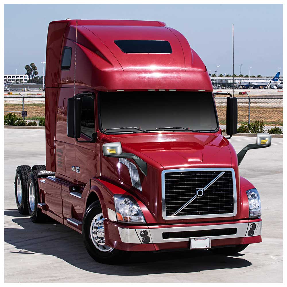 Volvo VNL Chrome Hood Mirror Assembly with Sequential LED Turn Signal - Image 7
