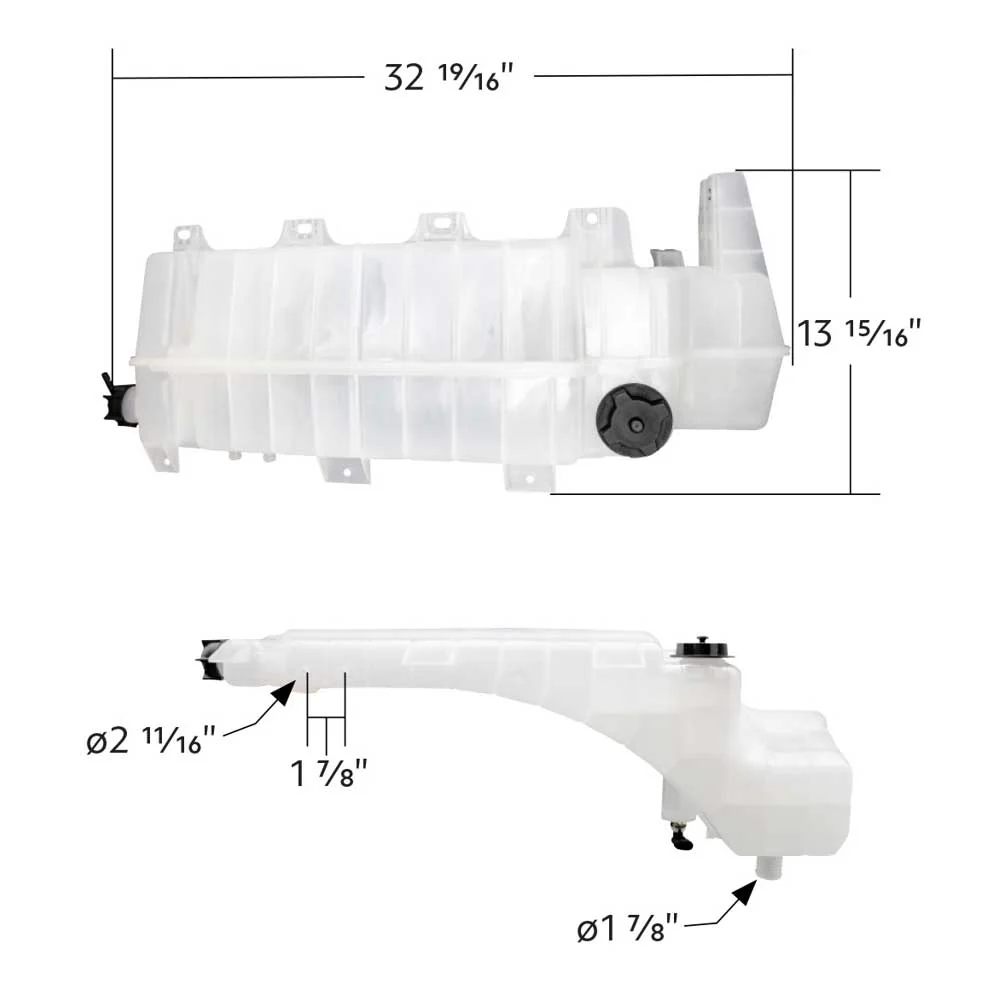 Volvo VNL,VNM, Mack Pinnacle CHU613, CXU613 Pressurized Coolant Reservoir and Coolant Level Sensor - Image 2