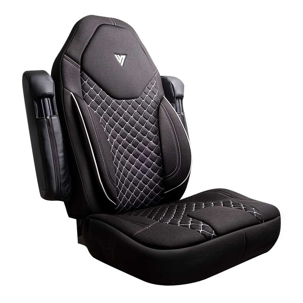 Volvo VNL, VNR 2019+ Black Cloth Seat Covers - Image 11