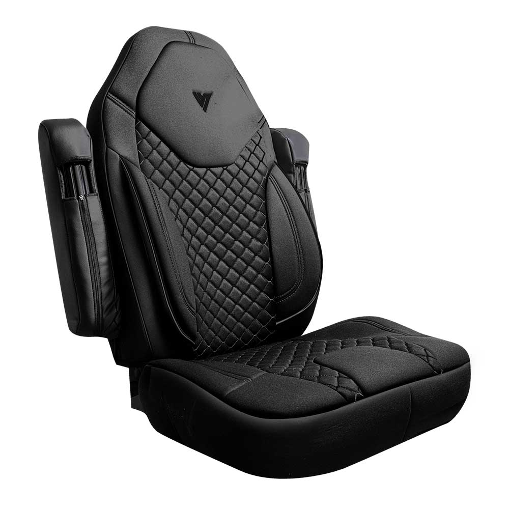 Volvo VNL, VNR 2019+ Black Cloth Seat Covers - Image 2