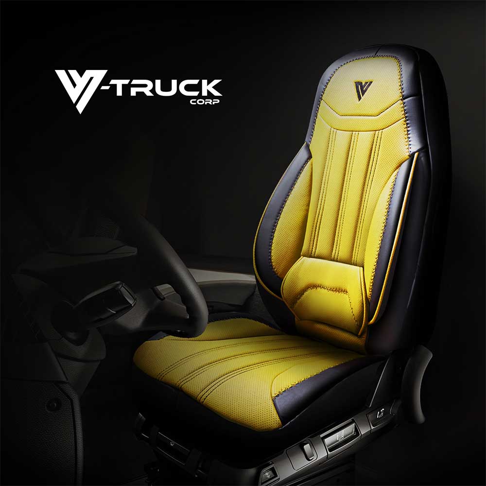 Volvo VNL, VNR 2019+ Black Faux Leather Seat Cover - Image 3