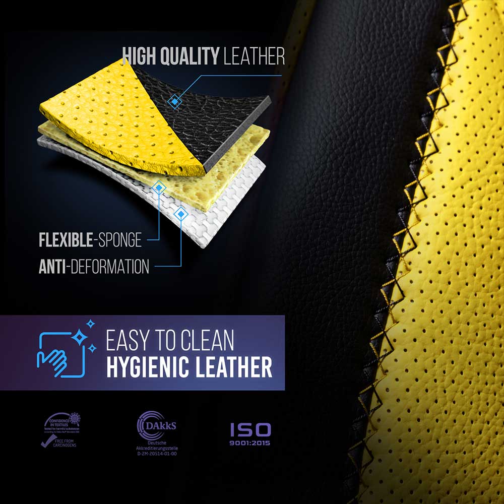 Volvo VNL, VNR 2019+ Black Faux Leather Seat Cover - Image 5
