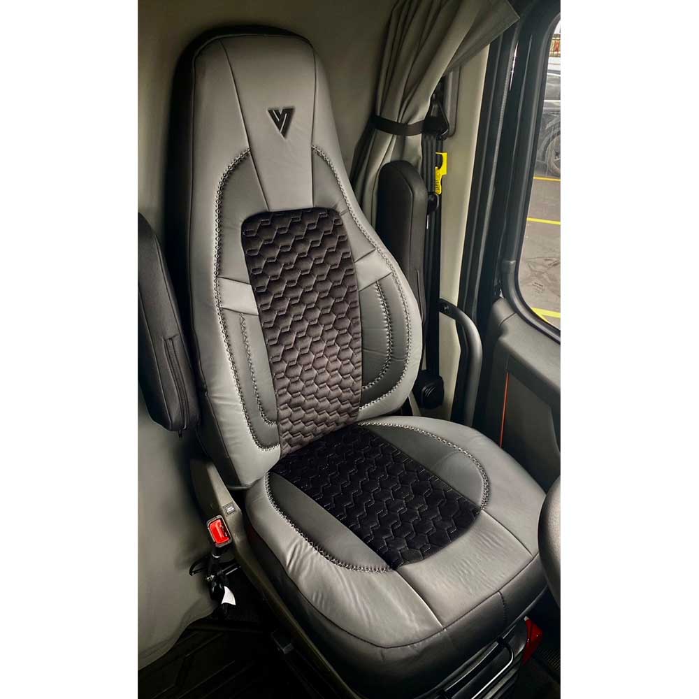 Volvo VNL, VNR 2019+ Leather and Cloth Seat Cover - Image 12