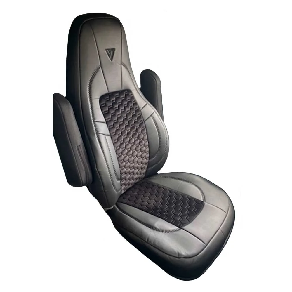 Volvo VNL, VNR 2019+ Leather and Cloth Seat Cover - Image 2