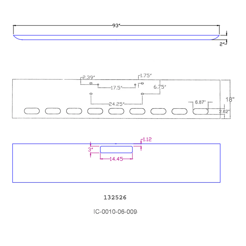 Western Star 18" Texas Square Chrome Bumper - Image 3