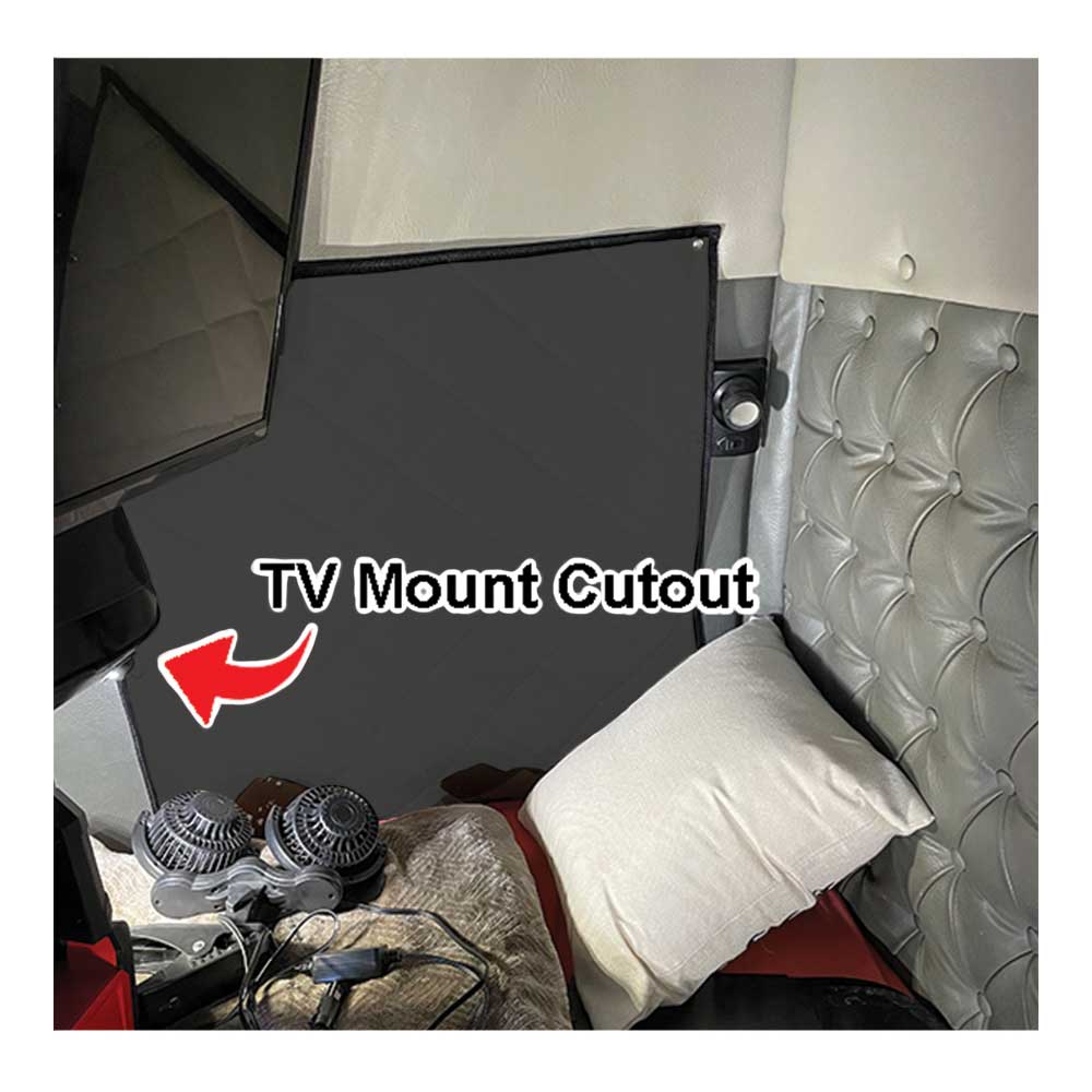 Western Star 4700, 4800, 4900, 5700 1997 and newer ZenEclipse Lower Bunk Set with TV Cutout Window Cover - Black