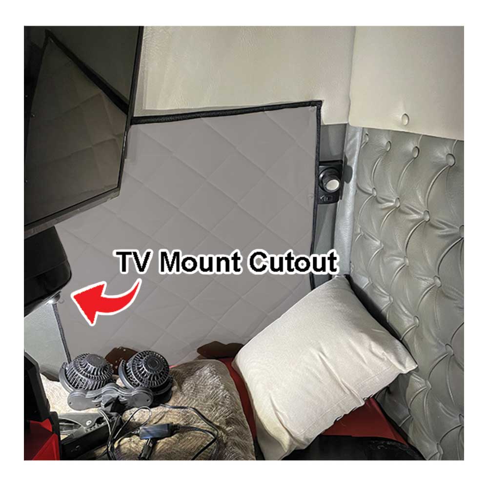 Western Star 4700, 4800, 4900, 5700 1997 and newer ZenEclipse Lower Bunk Set with TV Cutout Window Cover - Grey