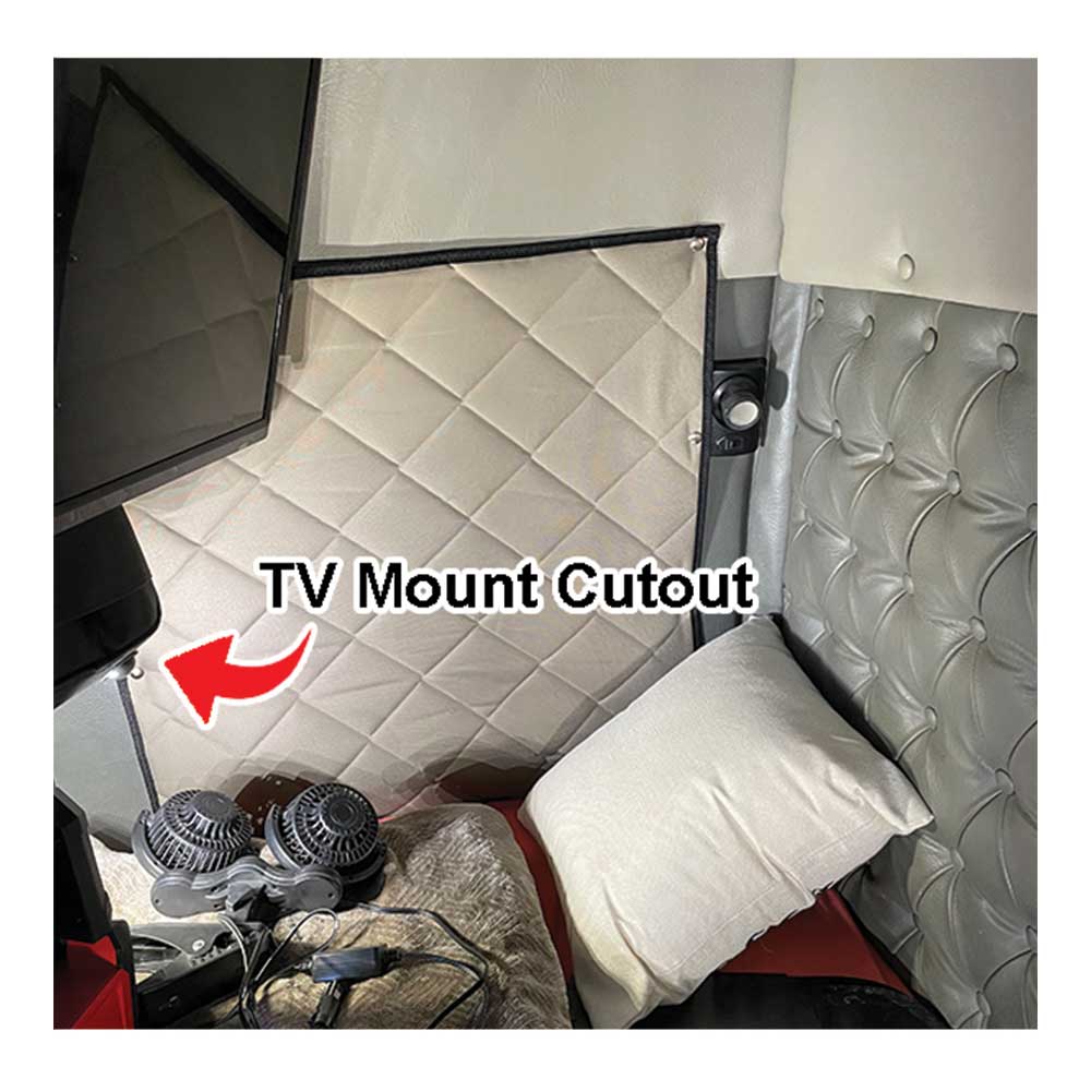 Western Star 4700, 4800, 4900, 5700 1997 and newer ZenEclipse Lower Bunk Set with TV Cutout Window Cover - Tan