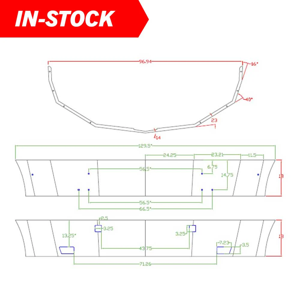 Western Star 5700XE 18" Set Back Chrome Bumper - Image 2