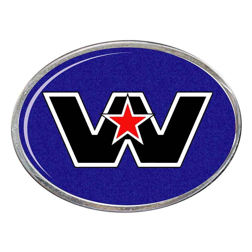Western Star Oval Billet Aluminum with Resin Belt Buckle