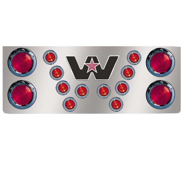Western Star SS Rear Center Panel w/Four 4" and Ten 2" LED