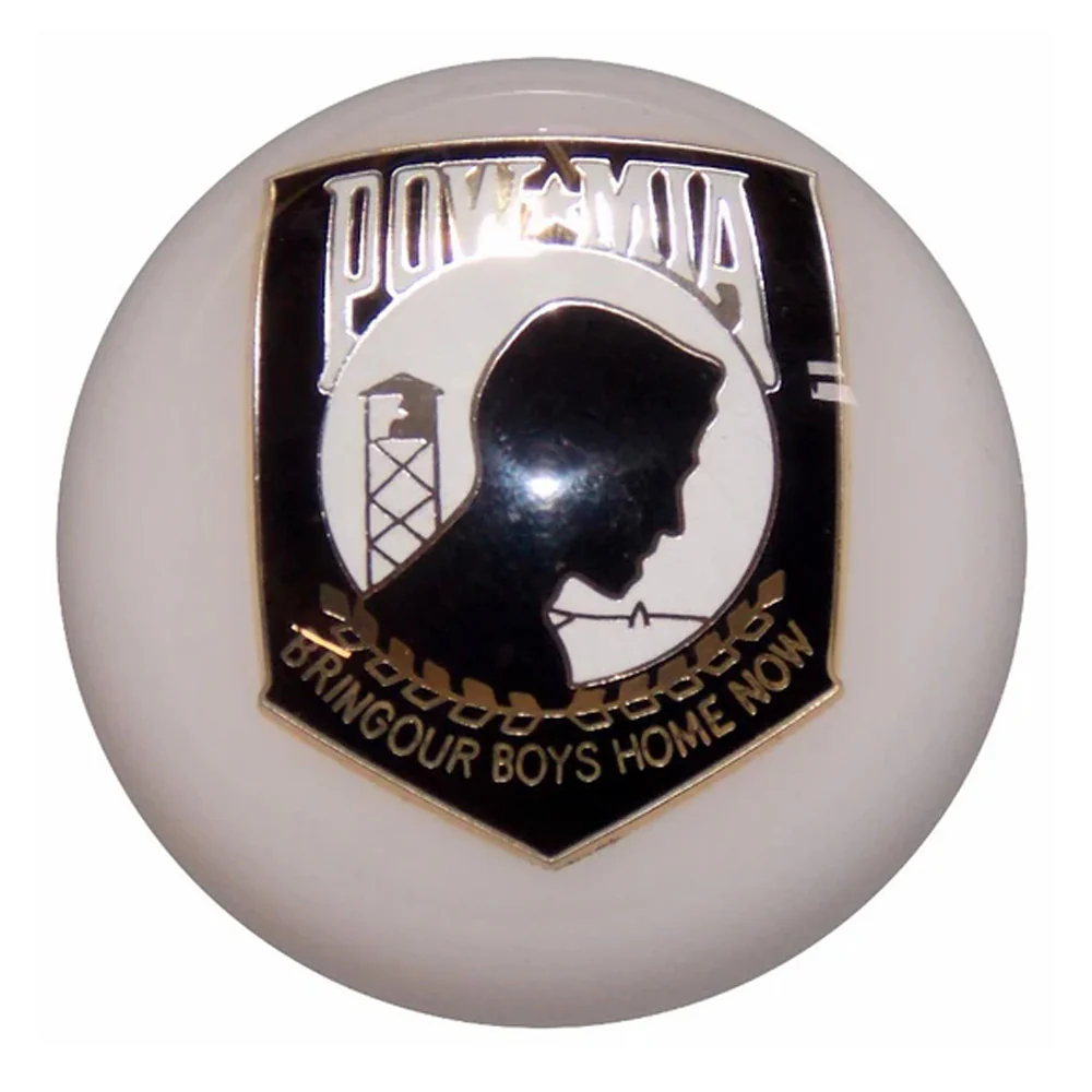 White POW MIA Air Brake Knob