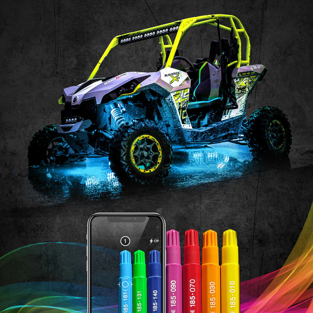 XK GLOW 4-Piece App Controlled Multi Color Rock Light Under Glow Set - Image 4