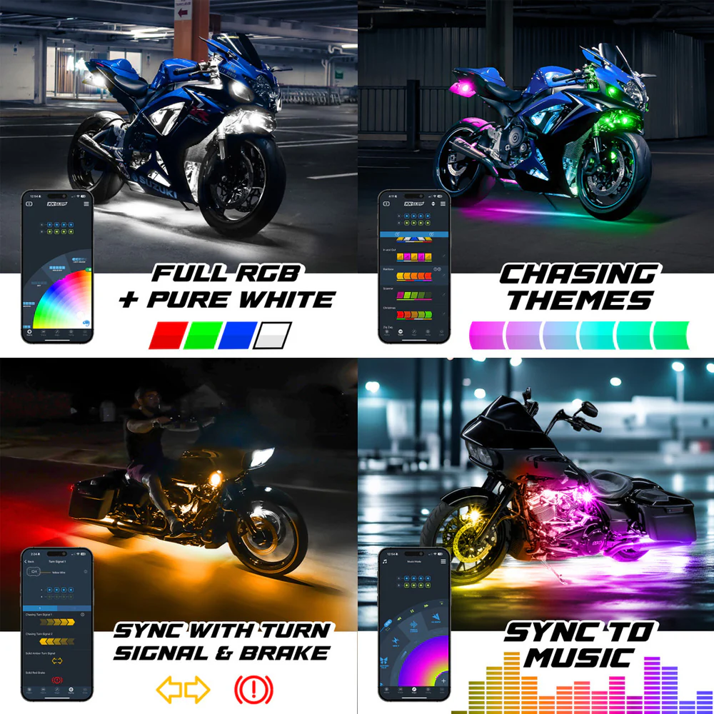 Eight Piece XKMax Motorcycle Engine Light Kit - Image 2