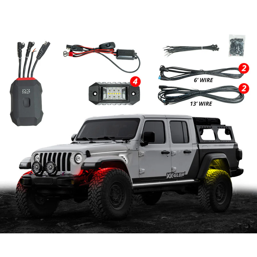 XKMax Four Piece LED Rock Light Kit