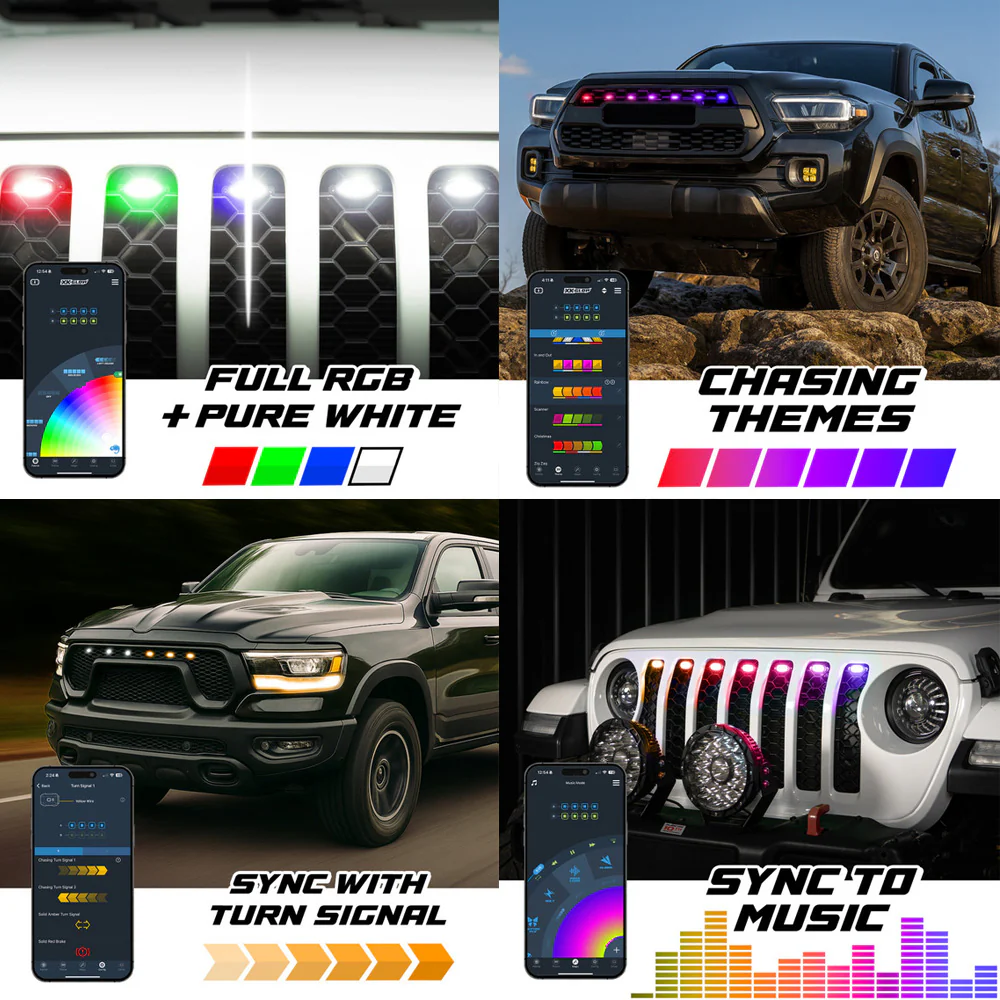 XKMax Seven Piece Grill RGB Light LED Kit - Image 2