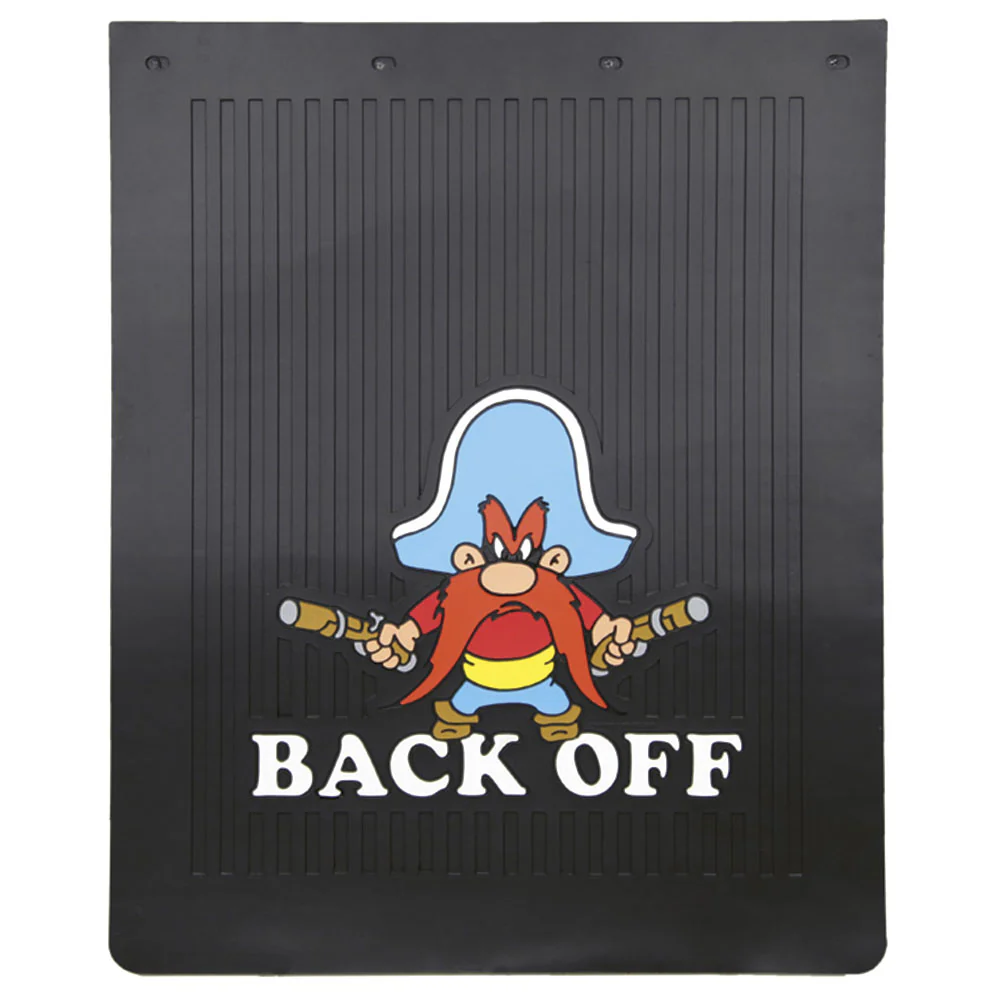 Yosemite Sam Black Semi Truck Mud Flaps 24" x 30"