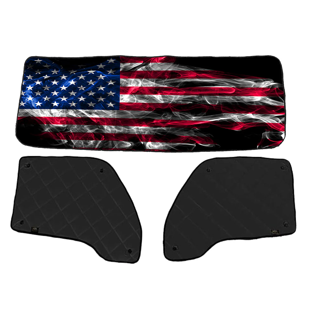 Kenworth ZenEclipse Blackout Window Covers with Smokey Flag - Image 2