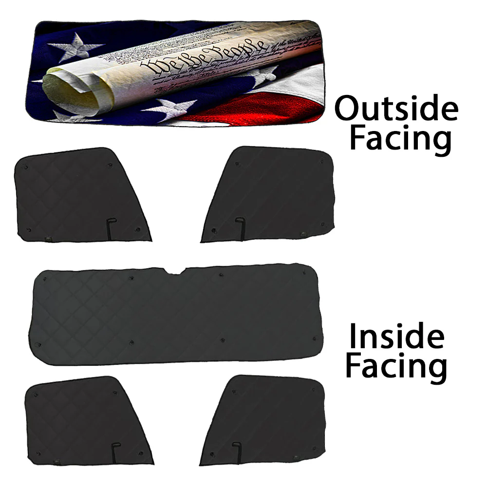 Freightliner ZenEclipse Blackout Window Covers with We The People Flag