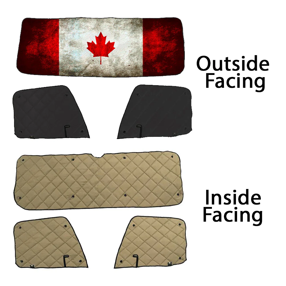 Freightliner ZenEclipse Blackout Window Covers with Canada Flag