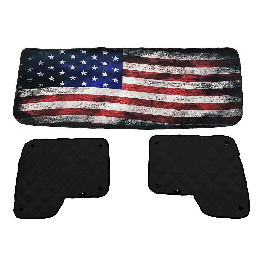 Kenworth with DayLite Door ZenEclipse Blackout Window Covers with Old Glory Flag - Image 2