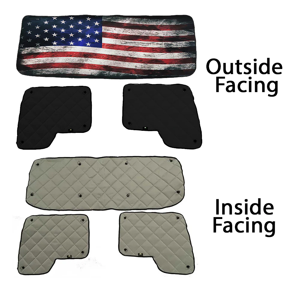 Kenworth with DayLite Door ZenEclipse Blackout Window Covers with Old Glory Flag - Image 2
