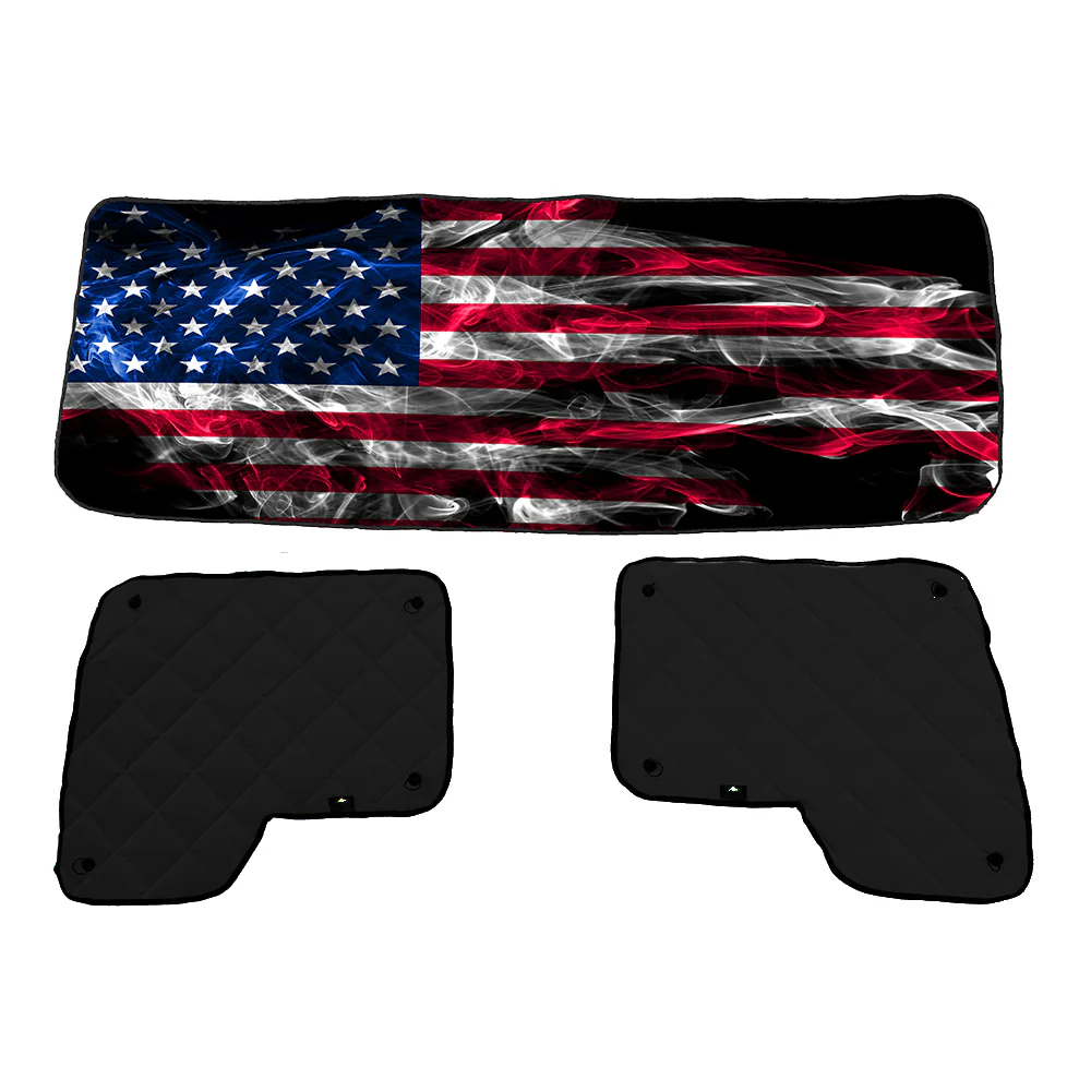 Kenworth ZenEclipse Blackout Window Covers with Smokey Flag - Image 2