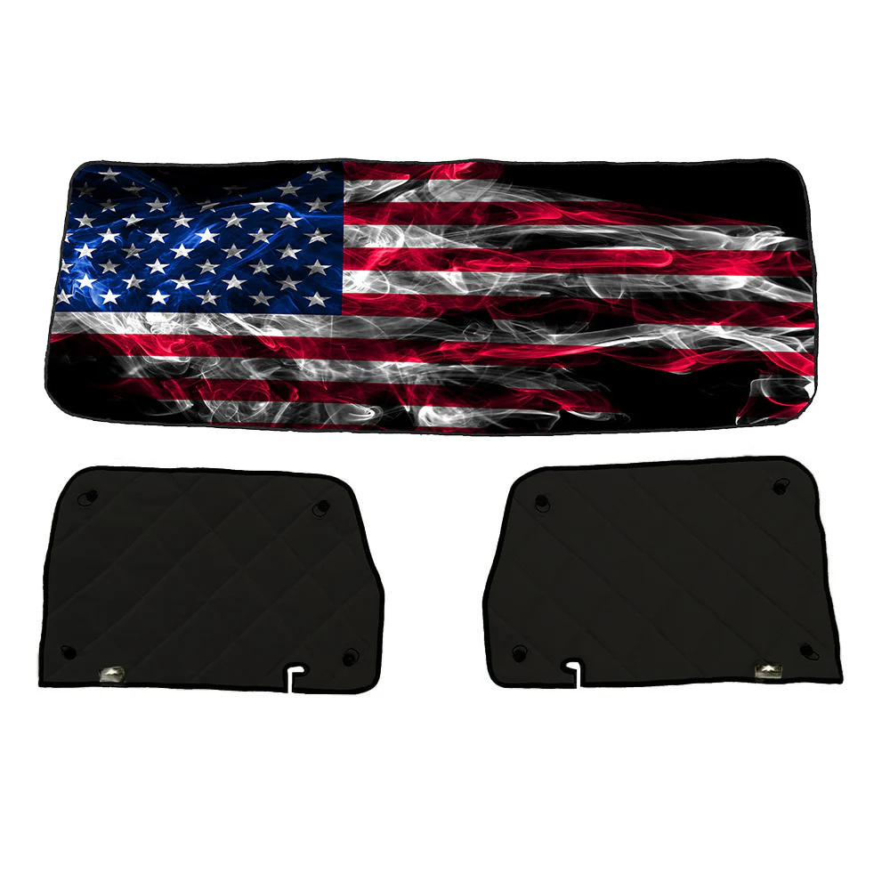 Peterbilt ZenEclipse Blackout Window Covers with Smokey Flag - Image 2