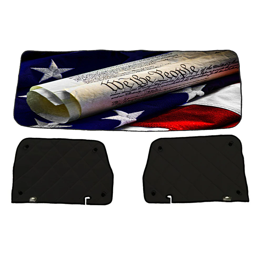 Peterbilt ZenEclipse Blackout Window Covers with We The People Flag - Image 2