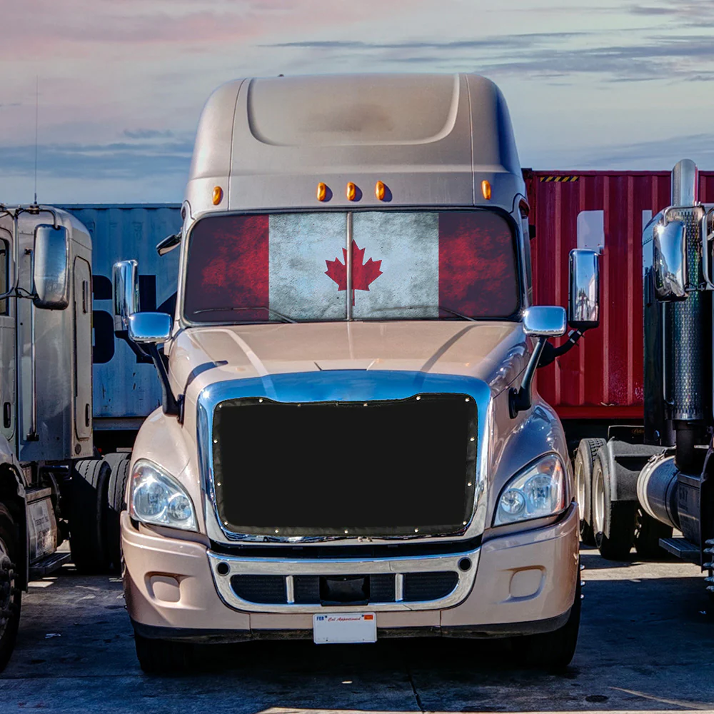 Peterbilt ZenEclipse Blackout Window Covers with Canada Flag - Image 3