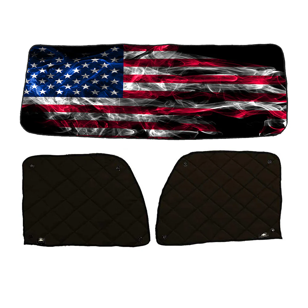 Peterbilt ZenEclipse Blackout Window Covers with Smokey Flag - Image 2