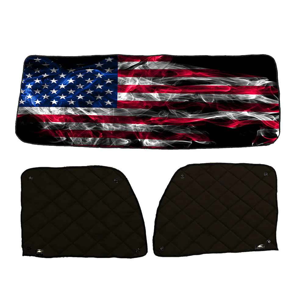 Peterbilt ZenEclipse Blackout Window Covers with Smokey Flag - Image 2