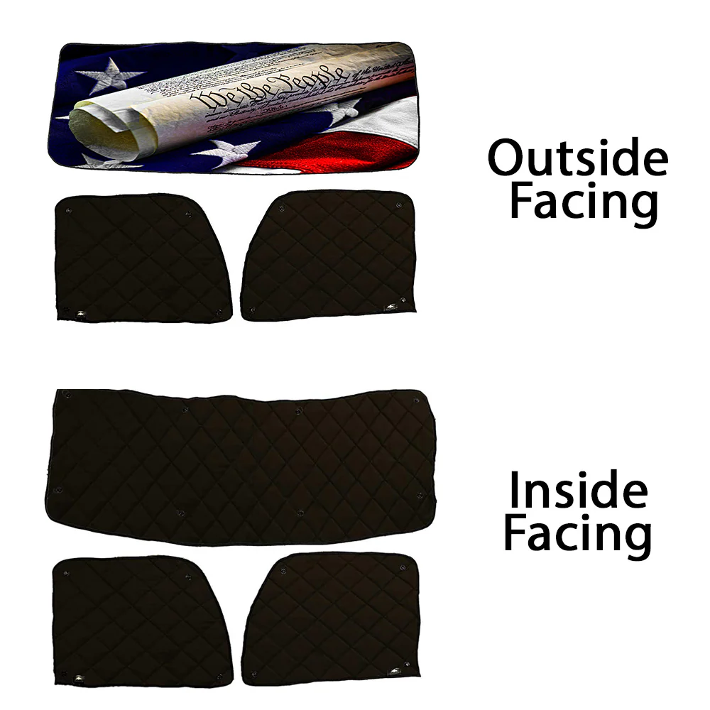 Peterbilt ZenEclipse Blackout Window Covers with We The People Flag