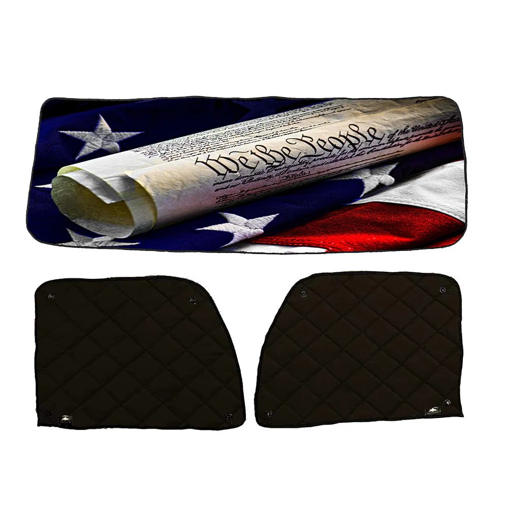 Peterbilt ZenEclipse Blackout Window Covers with We The People Flag - Image 2