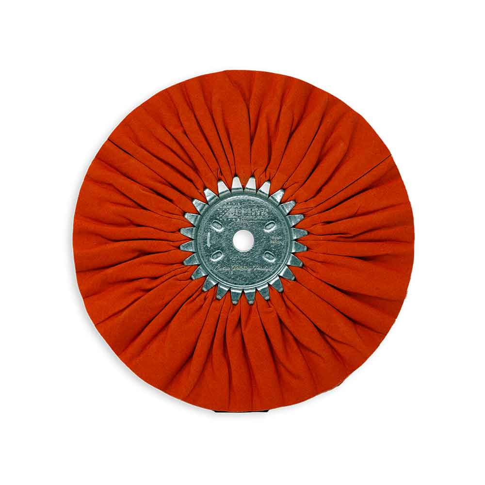 Zephyr 10" Orange Ruffy Clear Dip Buffing Wheel - Image 2