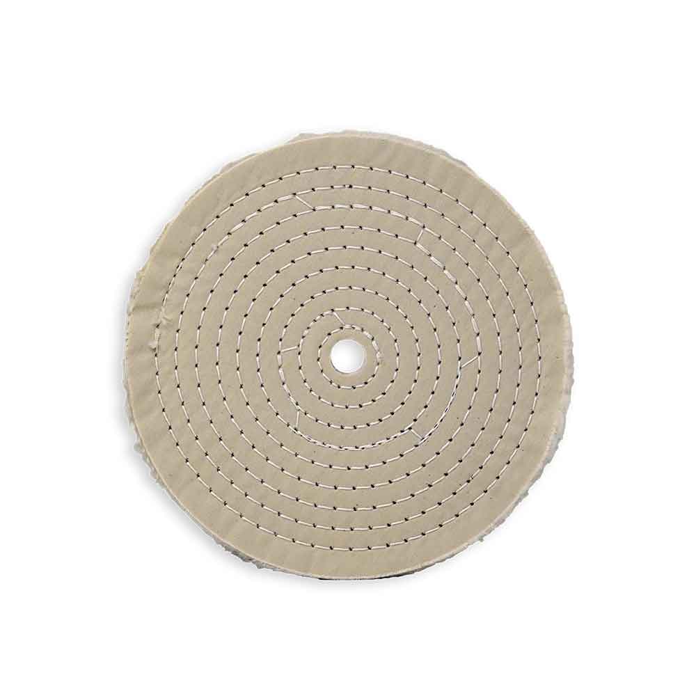 Zephyr 8" White Cotton Muslin 50-Ply Buffing Wheel - Image 2