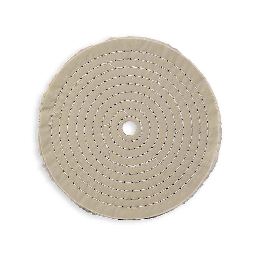 Zephyr 8" White Cotton Muslin 60-Ply Buffing Wheel - Image 2