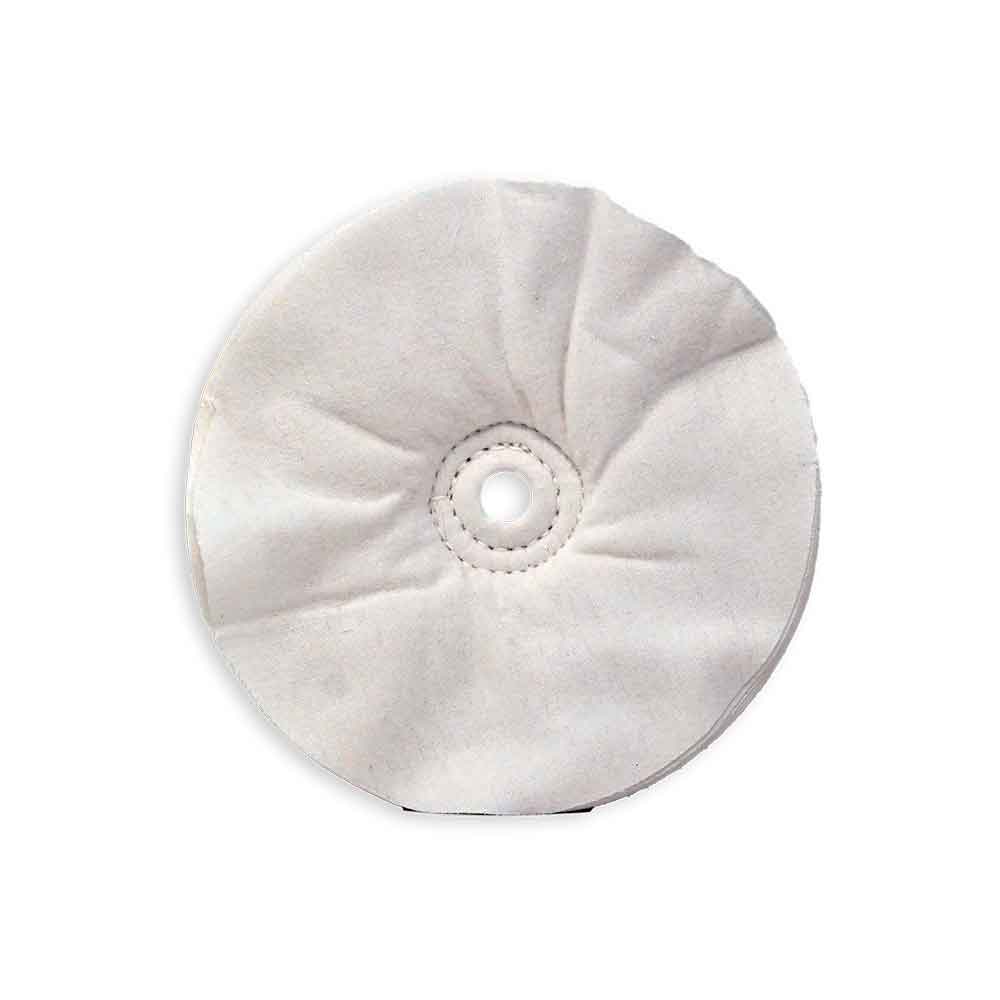 Zephyr 8" White Domet Flannel 40-Ply Buffing Wheel - Image 2