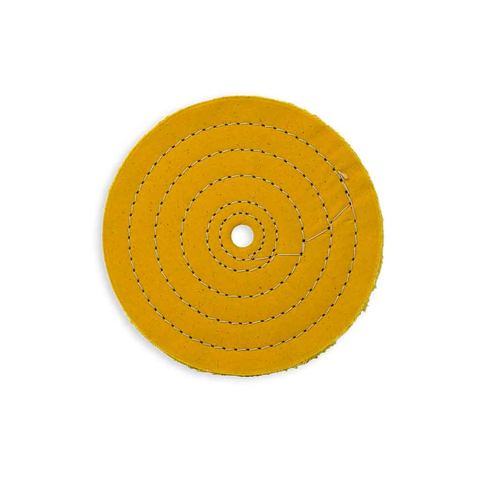 Zephyr 8" Yellow Cotton 60-Ply MT Buffing Wheel - Image 2